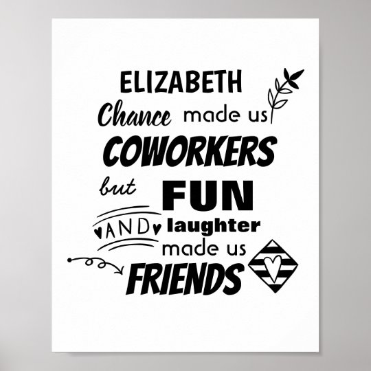 Funny COWORKER Leaving Goodluck Goodbye Friends Poster | Zazzle.co.uk