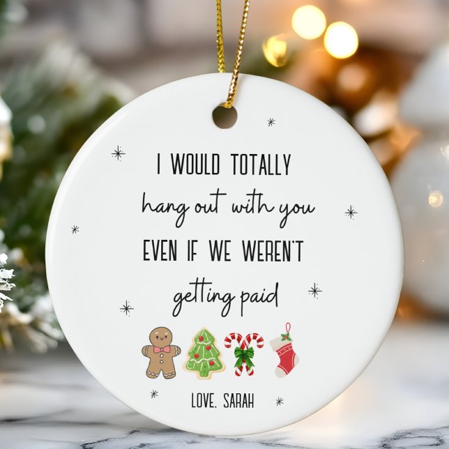 Funny Coworker Personalised Christmas Office Gift  Ceramic Tree Decoration (Creator Uploaded)