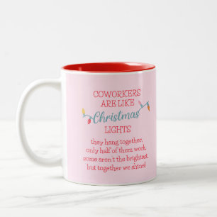 Funny Coworker Pink Christmas  Two-Tone Coffee Mug