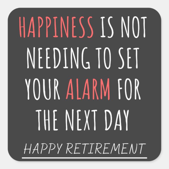 Funny coworker retirement square sticker (Front)