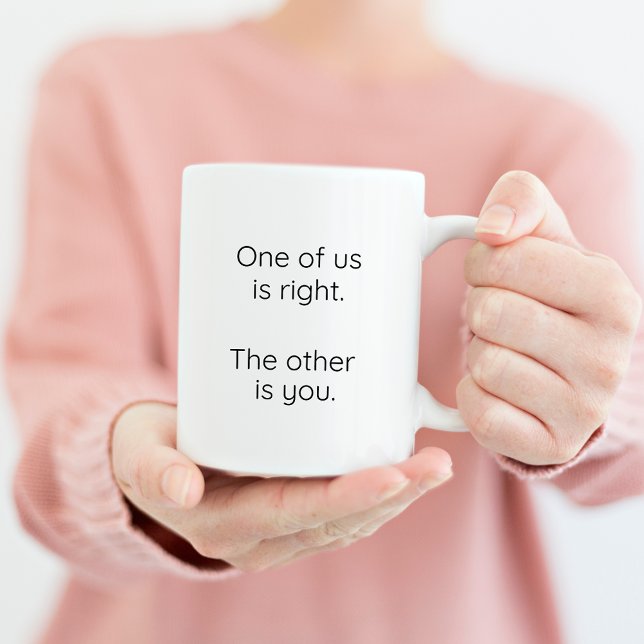 Funny Coworker Right Wrong Trendy Typography Two-Tone Coffee Mug (Creator Uploaded)