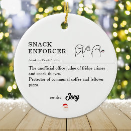 Funny Coworker Workplace Office Christmas Meme Art Ceramic Tree Decoration