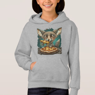 Funny coyote eating pizza