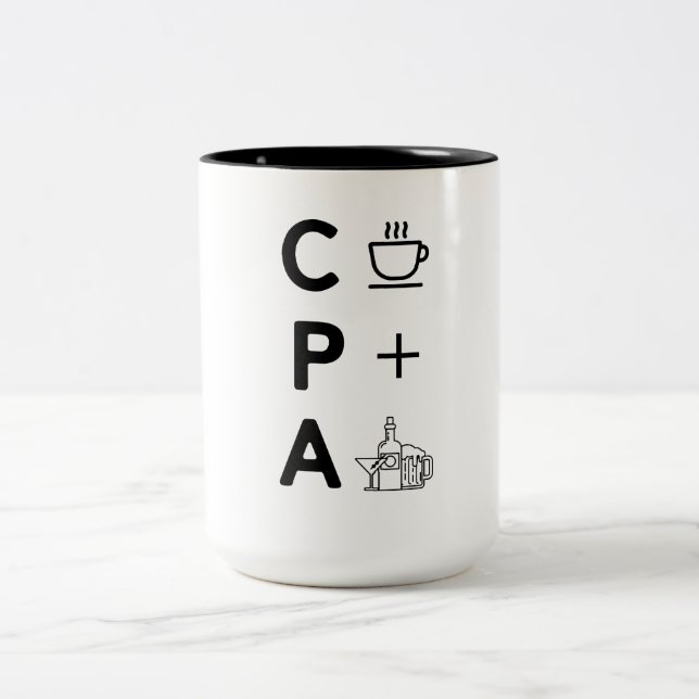 Funny CPA Certified Public Accountant Tax Season Two-Tone Coffee Mug (Center)