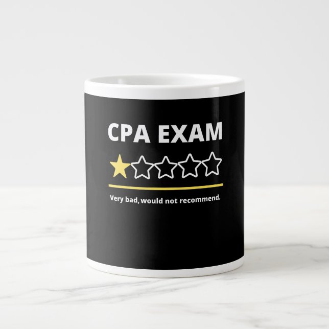 Funny CPA Exam Accountant  Men Women Gift One Star Large Coffee Mug (Front)