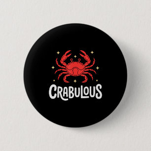 Funny Crab Art For Men Women Kids Crabby Crabbing  6 Cm Round Badge