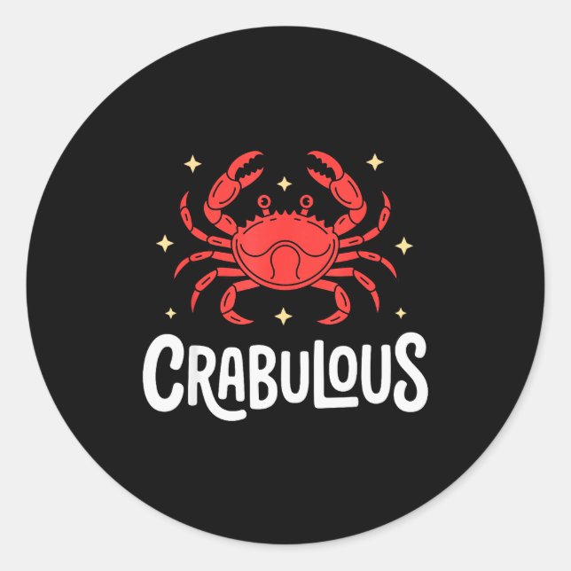 Funny Crab Art For Men Women Kids Crabby Crabbing  Classic Round Sticker (Front)