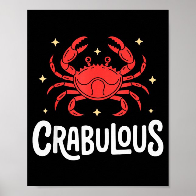 Funny Crab Art For Men Women Kids Crabby Crabbing  Poster (Front)