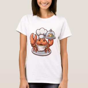 Funny Crab Chef with Tray T-shirt 