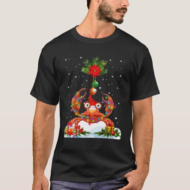 Funny Crab Christmas Tree T-Shirt (Front)