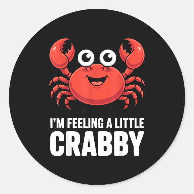 Funny Crab Costume For Men Women Crab Eating Fan C Classic Round Sticker (Front)