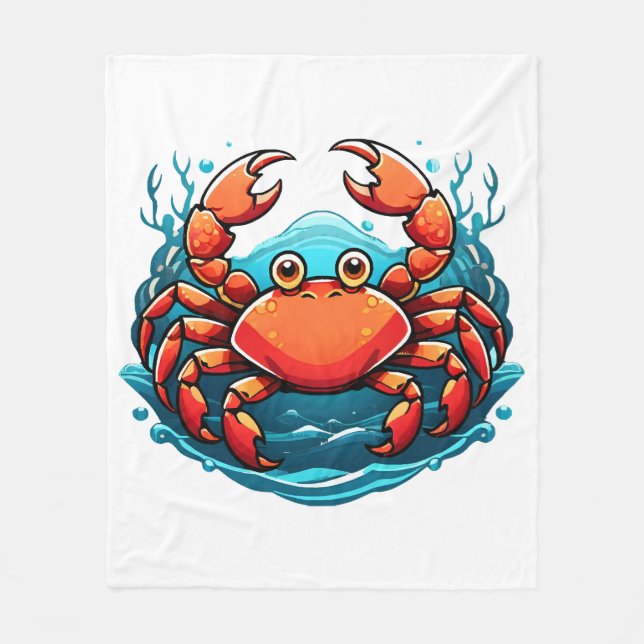funny-crab fleece blanket (Front)