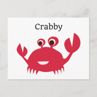 Funny Crab Grumpy Postcard