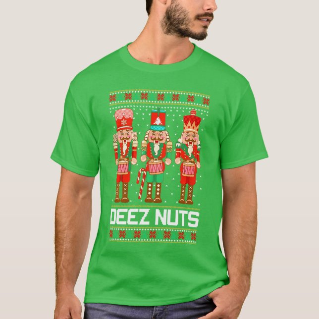 Funny Crack Deez Nuts Ugly Christmas Sweater Xmas  (Front)
