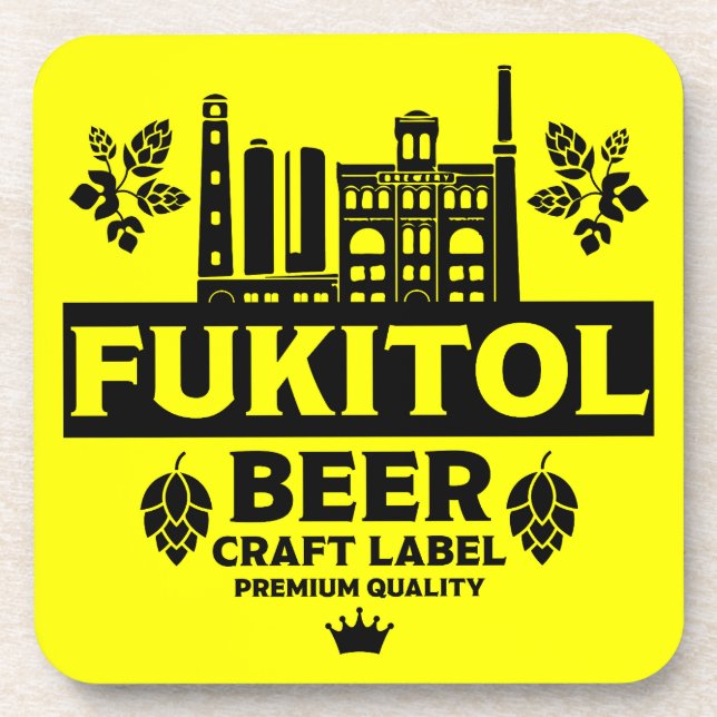Funny Craft Beer Labels Coaster (Front)