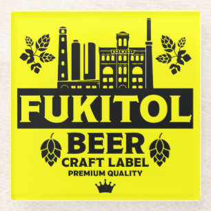 Funny Craft Beer Labels Glass Coaster