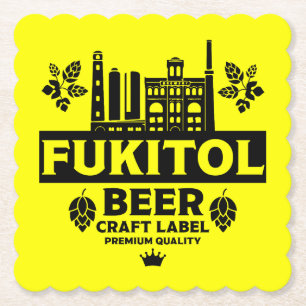 Funny Craft Beer Labels Paper Coaster