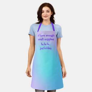 Funny Crafting Purple and Teal Gradient Apron