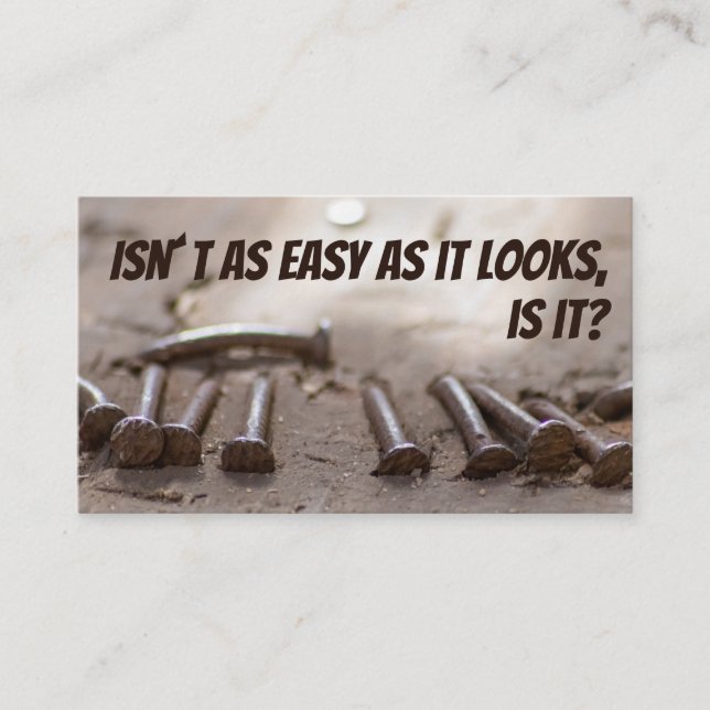 Funny craftsman for poor craftsmen help specialist business card (Front)