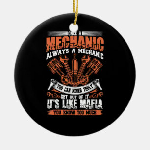 Funny Craftsman Tee Once A Mechanic Always A Mecha Ceramic Tree Decoration