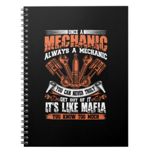 Funny Craftsman Tee Once A Mechanic Always A Mecha Notebook