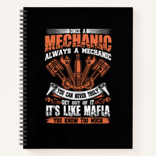 Funny Craftsman Tee Once A Mechanic Always A Mecha Notebook
