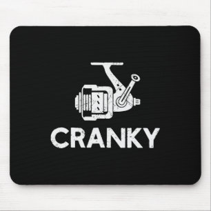 Funny Cranky Fishing Reel Pun For Fishermen Mouse Mat