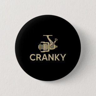 Funny Cranky Fishing Shirts Vintage Fisherman Fath 6 Cm Round Badge