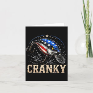 Funny cranky usa flag crankbait patriotic fishing card