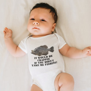 Funny Crappie Fishing Panfish Angler Fisherman Baby Bodysuit