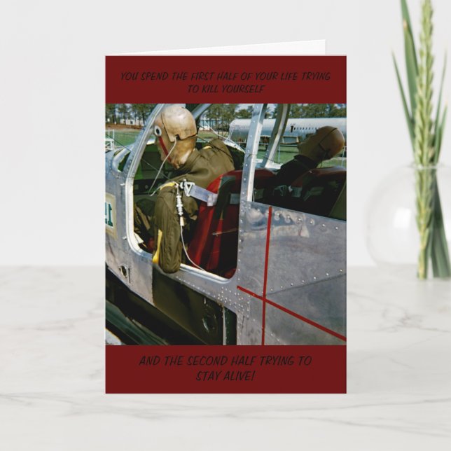 FUNNY CRASH TEST DUMMY PHOTO BIRTHDAY CARD (Front)