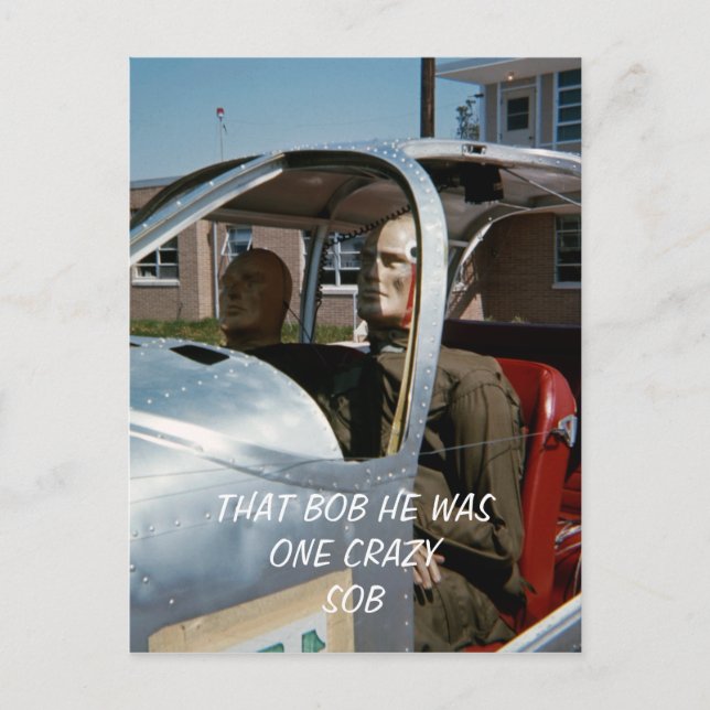 FUNNY CRASH TEST DUMMY PHOTO BIRTHDAY INVITATION POSTCARD (Front)