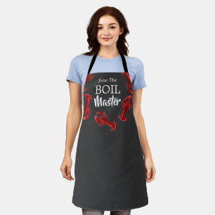 Funny Crawfish Boil Master Dark Grey Custom Chef Apron