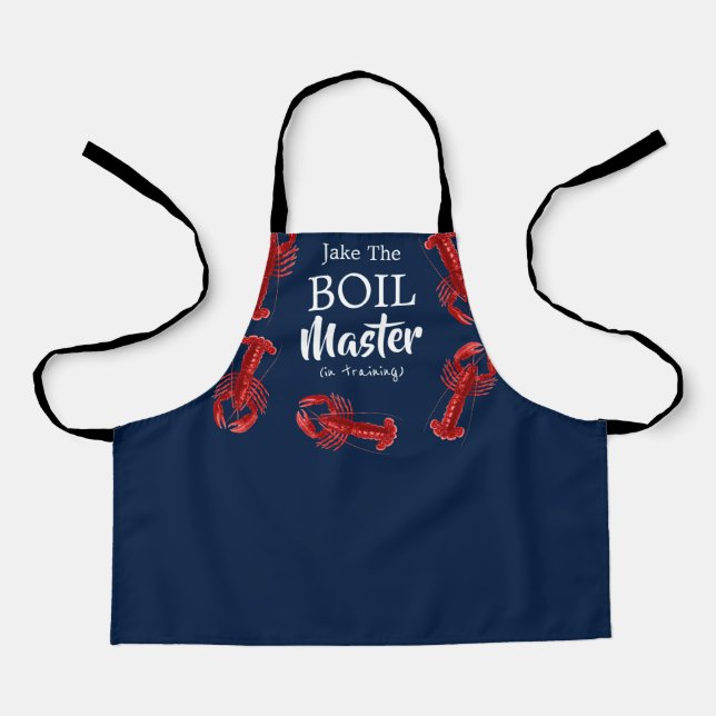 Funny Crawfish Boil Master In Training Dark Blue Apron (Front)