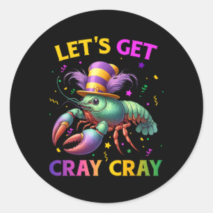 Funny Crawfish Costume Kids Toddler Boys Mens Mard Classic Round Sticker