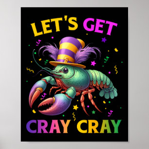 Funny Crawfish Costume Kids Toddler Boys Mens Mard Poster