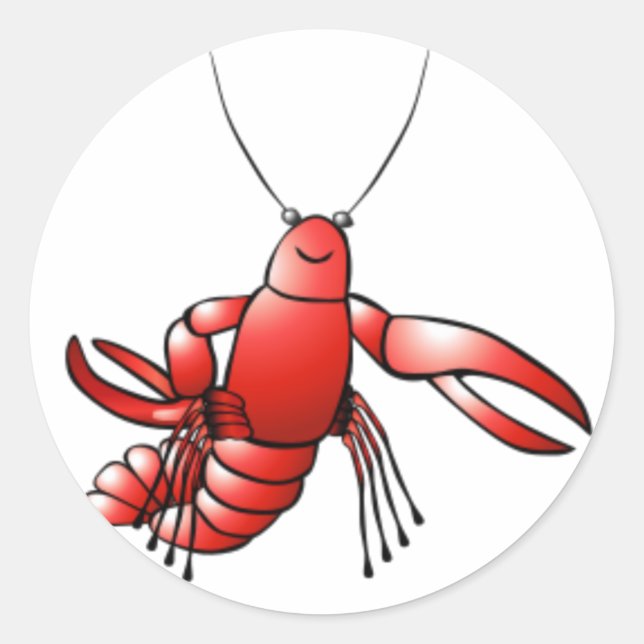 Funny Crawfish Lobster Classic Round Sticker (Front)