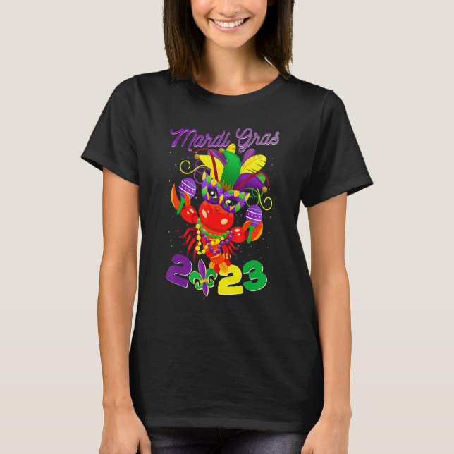 Funny Crawfish Mardi Gras 2023 New Orleans Beads C T-Shirt (Front)