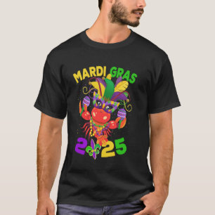Funny Crawfish Mardi Gras 2025 Carnival Jester Bea T-Shirt