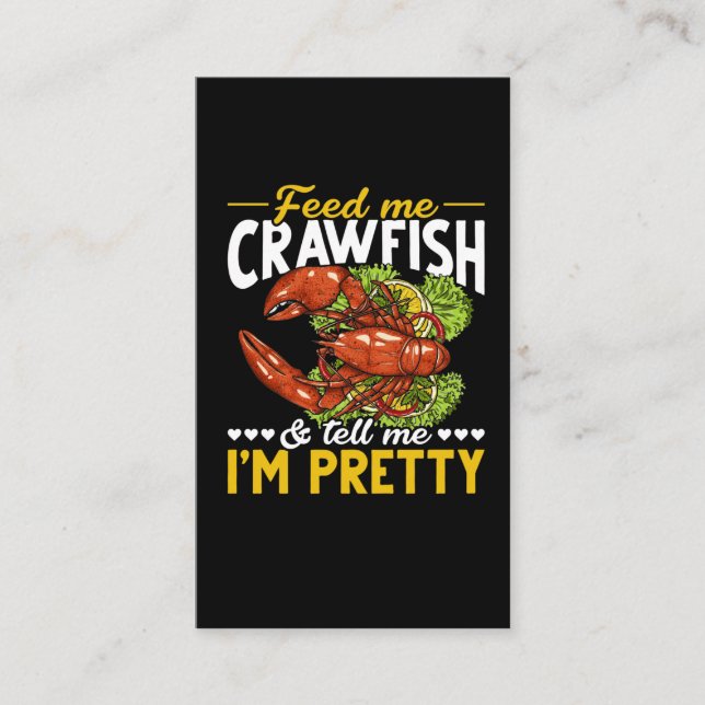 Funny Crawfish Quote Seafood Foodie Business Card (Front)