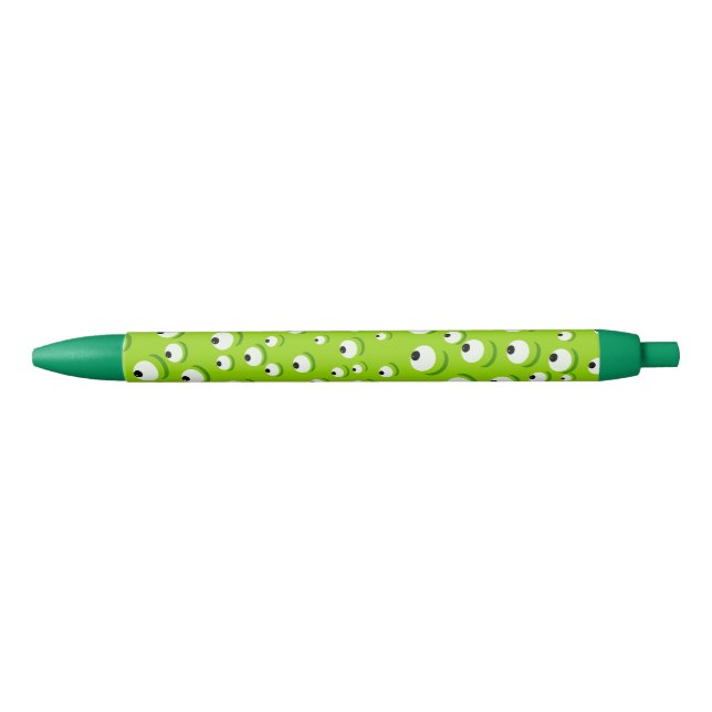 Funny Crazy and Curious Green Eyed Monster Blue Ink Pen (Front)