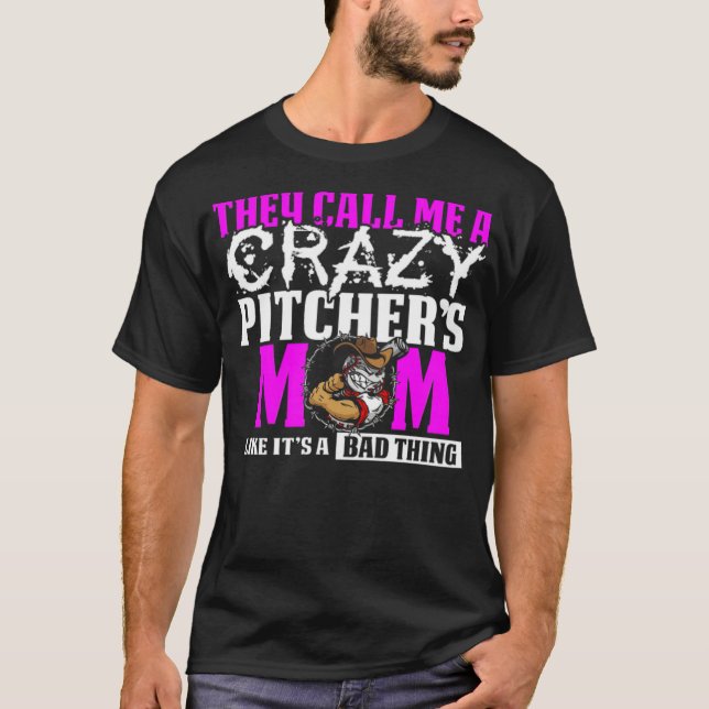 Funny Crazy Baseball Pitchers Mum babe bag  T-Shirt (Front)