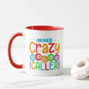 Funny crazy Bingo caller word art  Mug