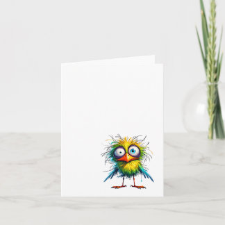 Funny Crazy bird, Thank you, Notecard #1