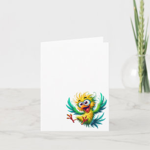 Funny Crazy bird, Thank you, Notecard #13
