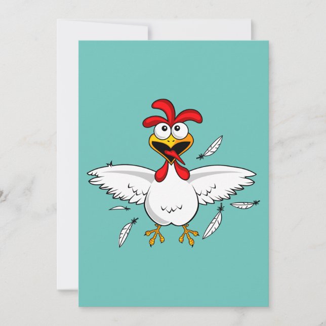 Funny Crazy Cartoon Chicken Wing Fling (Front)