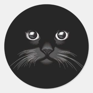 Funny Crazy Cat Lady Kitty Mum Black Kitten Classic Round Sticker