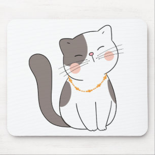 Funny Crazy Cat Lady Kitty Mum Cartoon Cute Cat Mouse Mat