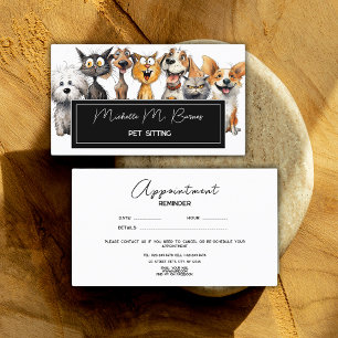 Funny Crazy Cats Dogs Pet Sitter Appointment Card