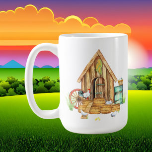 funny crazy chicken lady add text  coffee mug